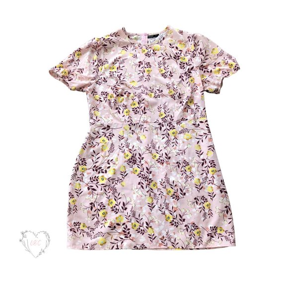 Plus Size Vintage Inspired Pink Floral Mini Shift Dress Size XL - Picture 3 of 7